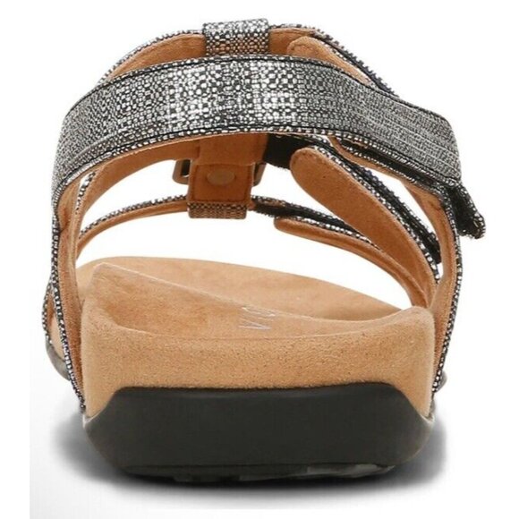 Vionic Sandal Womens 6 Wide Amber Black Metallic Adjustable Sandal New - Picture 5 of 7